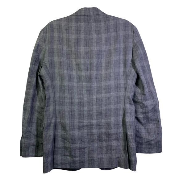 JOSEPH ABBOUD Blazer Sport Coat Jacket Linen Tailored Fit Plaid 2 Button 37 Reg - Picture 2 of 15
